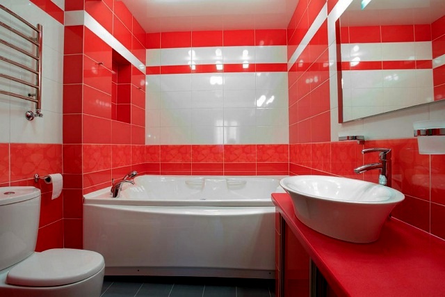 ванная комната - красный цвет