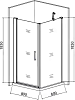 Душевой уголок Good Door Mokka DR+SP 80х80