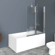 Шторка на ванну BelBagno Uno V-2-90/150-P-Cr-R стекло punto