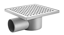 Душевой трап LORANTO LINE 150x150 боковой сток, решетка из нержавеющей стали, гидрозатвор сухой (3012.0Y050K.015.1)