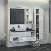 Тумба Сomforty Прага 120, дуб белый, с антрацитовой столешницей с раковиной Comforty T-Y9378
