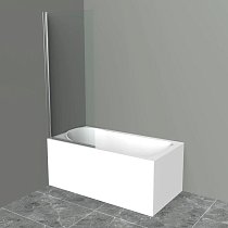 Шторка на ванну BelBagno Uno V-1-75/150-C-Cr стекло прозрачное