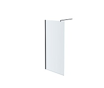 AQ WIW 10020BL Душевая перегородка Walk in с держателем 1000x2000 профиль черный, стекло прозрачное