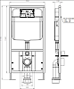 Система инсталляции для унитазов SantiLine SL-01 с овальной кнопкой смыва