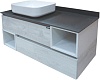 Мебель для ванной Comforty Прага 120, дуб белый, с серой столешницей GT005 с раковиной Comforty 78189