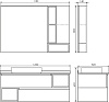 Мебель для ванной Comforty Прага 120, дуб белый, с серой столешницей GT005 с раковиной Comforty 78189