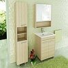 Тумба Comforty Марио 60, напольная, сосна лоредо с раковиной Quadro 60