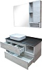 Мебель для ванной Comforty Прага 120, дуб белый, с серой столешницей GT005 с раковиной Comforty 78189